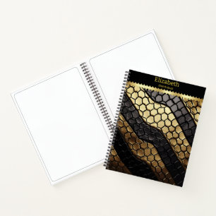 Cuaderno Patrones llamativos de una piel de serpiente negra