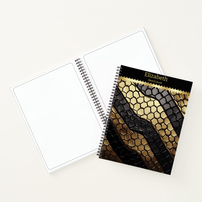Cuaderno Patrones llamativos de una piel de serpiente negra (Interior)
