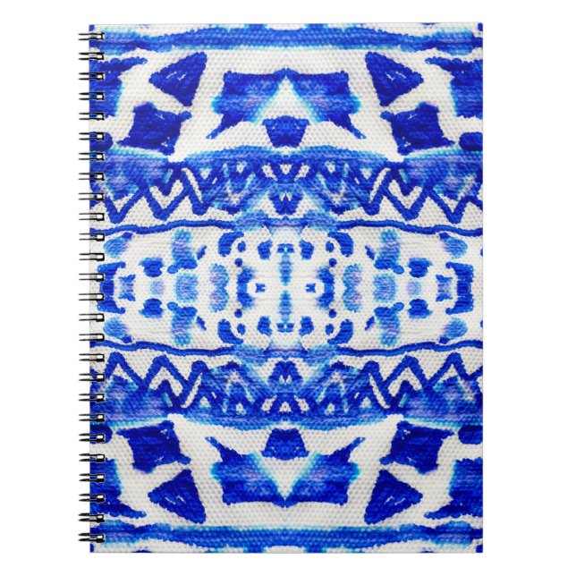 Cuaderno Patrones nativos de flecha índigo étnica (Frente)