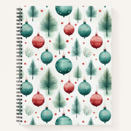 Cuaderno Patrones Navideños Verdes y Rojos - 
