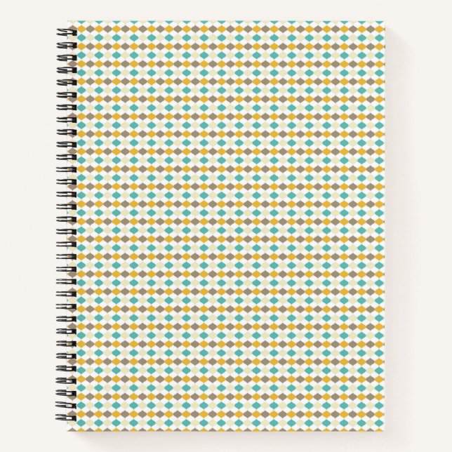 CUADERNO PATRONES RETRO AMARILLO VERDE NARANJA (Anverso)