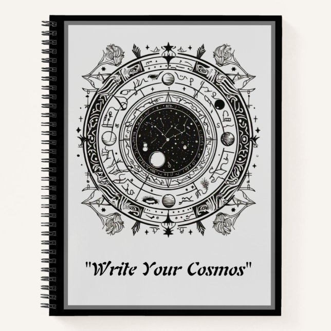 Cuaderno Patrones zodiacales: diseño celeste intrincado (Anverso)