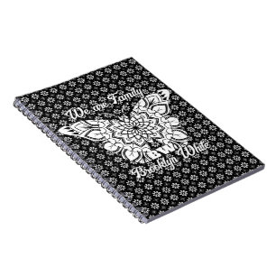 Cuaderno PatrónMandala Mariposa blanca y negra personalizad