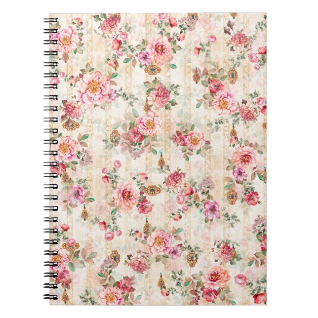 Cuaderno Patternsabstract textil de textura floral, ba (Frente)