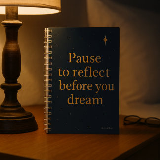Cuaderno Pause to Reflect  – Midnight Blue Minimalist 