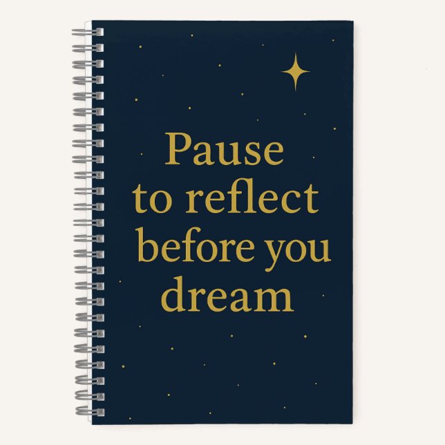 Cuaderno Pause to Reflect  – Midnight Blue Minimalist  (Anverso)