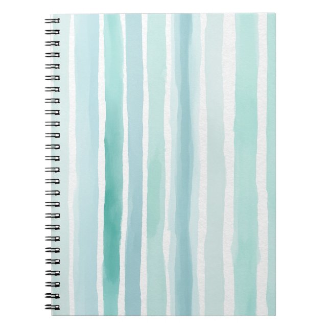 Cuaderno Pauta de franja vertical acuarela acuática costera (Frente)