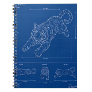 Cuaderno Pauta de salto de tigre – Póster de arte de línea