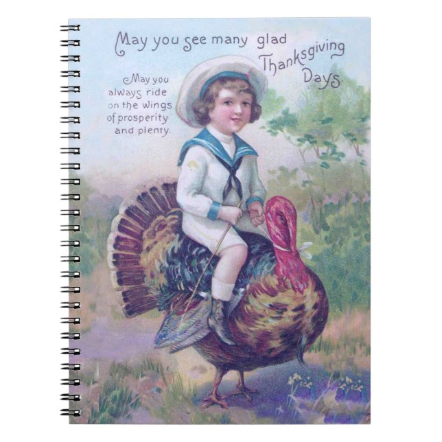 Cuaderno Pavo de Acción de Gracias Niños Divertidos (Frente)