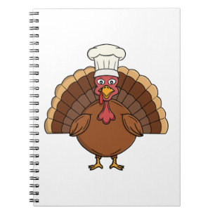Cuaderno Pavo de dibujos animados del chef Día de Acción de