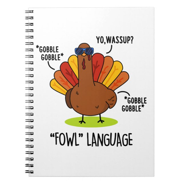 Cuaderno Pavo Divertido Lenguaje Soez Juego de Palabras (Frente)