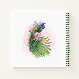 Cuaderno Pavo Real Acuarela Verde Belleza – Espiral Artísti