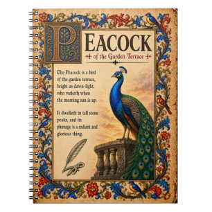 Cuaderno Pavo real, arte de bestiario medieval