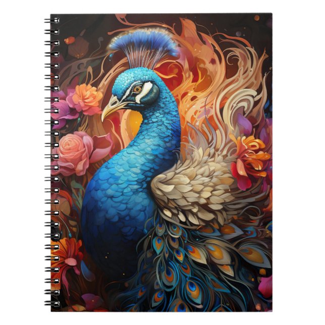 Cuaderno Pavo real con plumas (Frente)