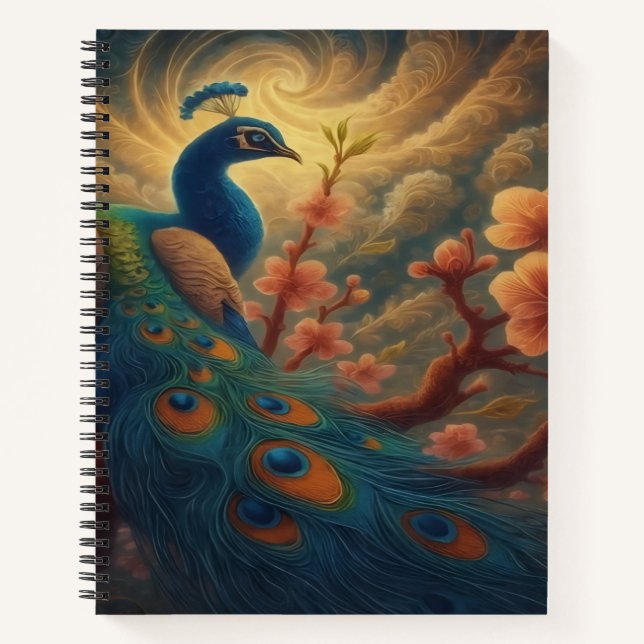 Cuaderno Pavo real en flor (Anverso)