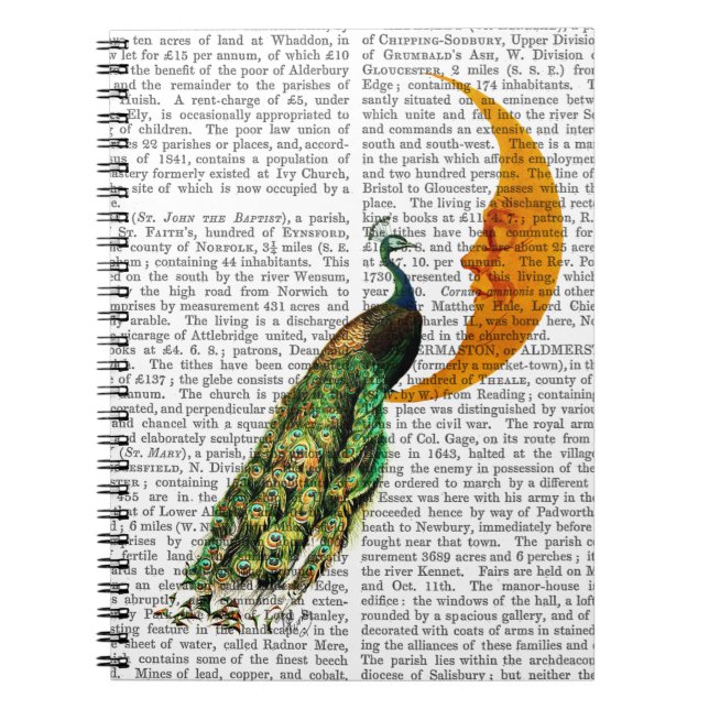 Cuaderno Pavo real en la luna (Frente)