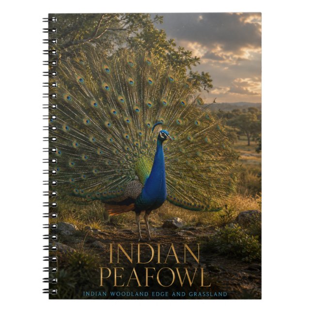 Cuaderno Pavo Real Indio Borde del Bosque ANIMALES (Frente)
