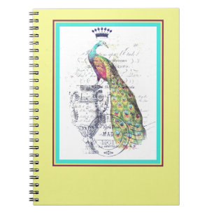 Cuaderno pavo real real vintage