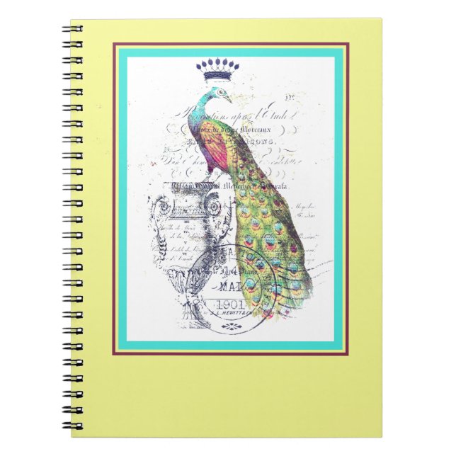 Cuaderno pavo real real vintage (Frente)