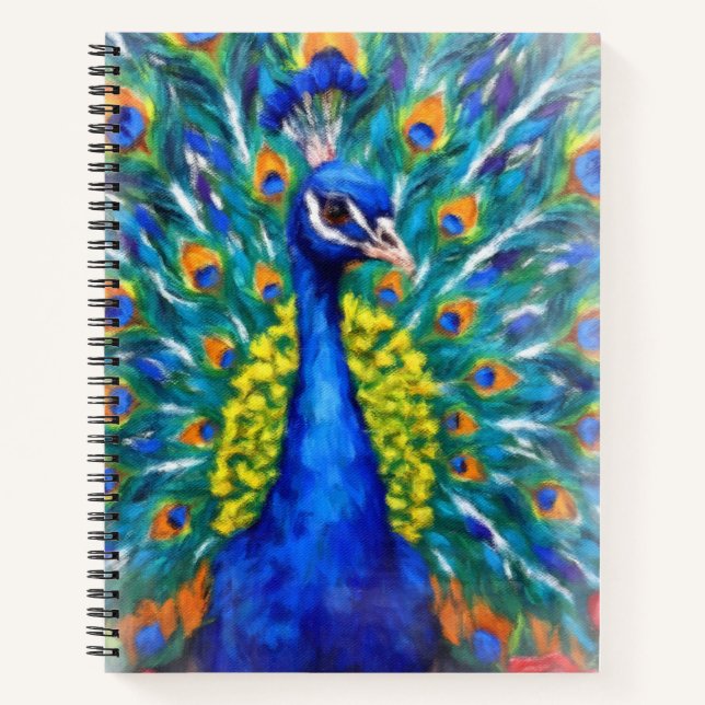 Cuaderno Pavo real vibrante (Anverso)