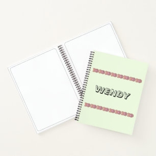 Cuaderno Paw imprime un nombre personalizado verde claro