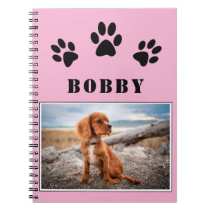 Cuaderno Paw Print Dog Mascota Foto y nombre