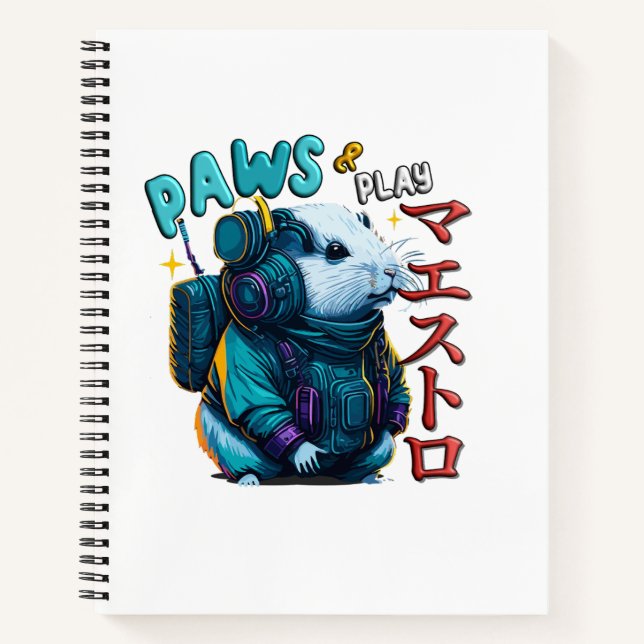 Cuaderno Paws and Play japonés Kawii Hamster (Anverso)