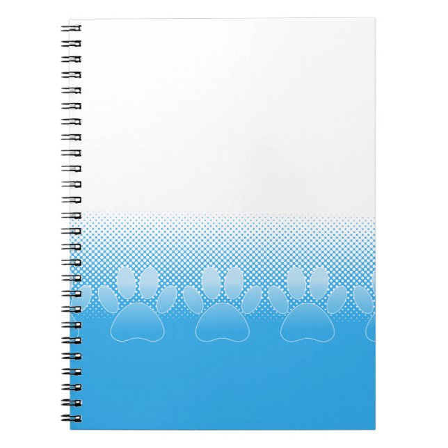Cuaderno Paws Azules Y Blancos Con Fondo De Prensa (Frente)