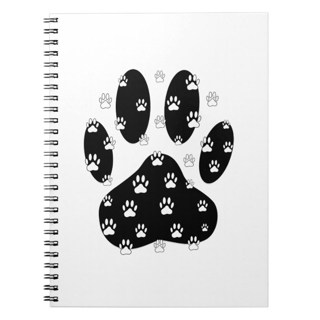 Cuaderno Paws Blancos Sobre La Pasta Negra (Frente)