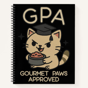 Cuaderno Paws de atún para gato graciosos de becario person