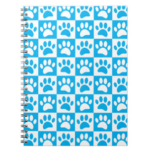 Cuaderno Paws De Perro Azules Y Blancos En Personalizados D
