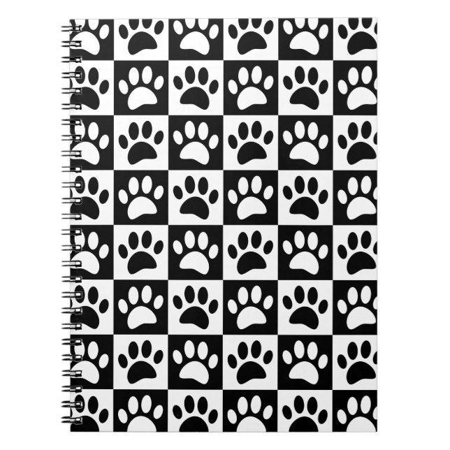 Cuaderno Paws De Perro Negros Y Blancos En Personalizado De (Frente)