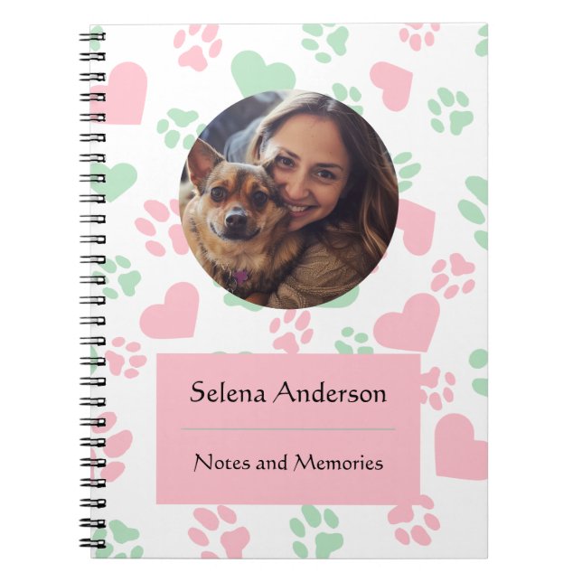 Cuaderno Paws & Hearts: bloc de notas personalizado (Frente)