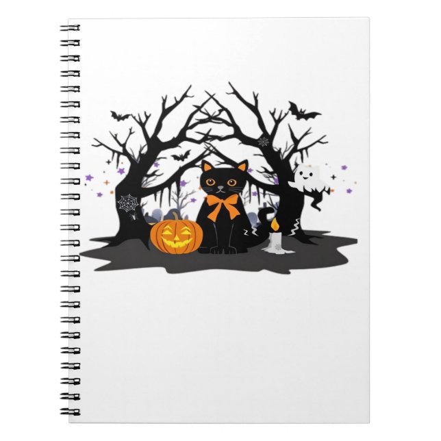 Cuaderno Paws y calabazas Halloween Noches clásicas T-S (Frente)