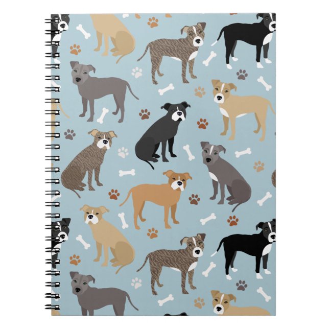 Cuaderno Paws y huesos de Pitbull (Frente)