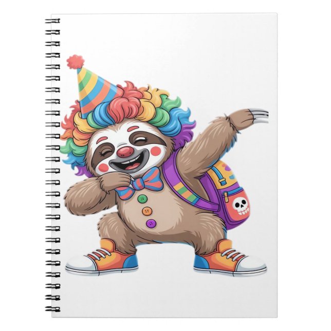 Cuaderno Payaso bailarín Dabbing Spooky Halloween esloth Ov (Frente)