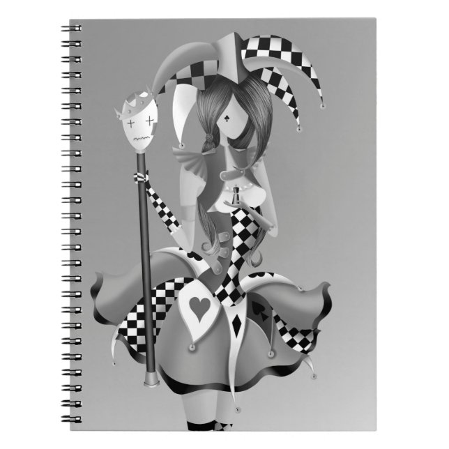 Cuaderno Payaso extravagante y rey de las marionetas gris m (Frente)