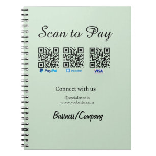 Cuaderno paypal venmo visa tarjeta de crédito escanear para