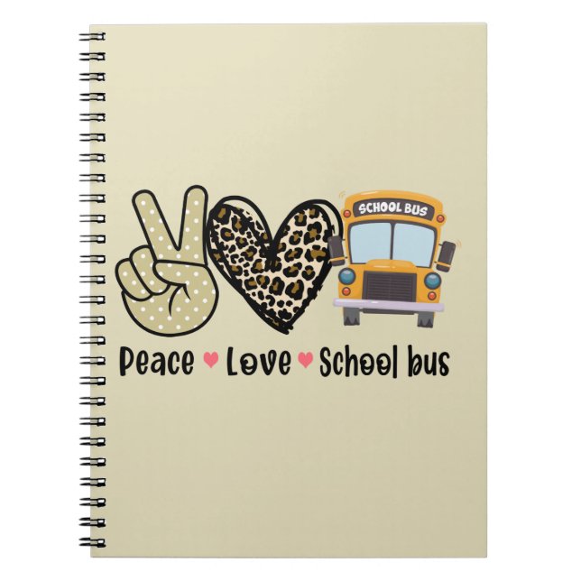Cuaderno Paz, amor, autobús escolar (Frente)