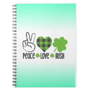Cuaderno Paz Amor Diseño Irlandés Día de San Patricio-66677