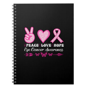 Cuaderno paz amor esperanza ojo cáncer de mama