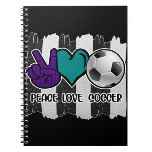 Cuaderno Paz Amor Fútbol a Rayas Negras y Blancas
