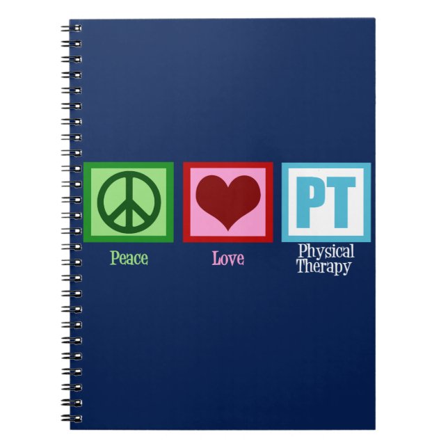 Cuaderno Paz Amor Terapia Física Azul PT (Frente)
