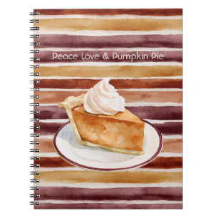 Cuaderno Paz Amor y Tarta de Calabaza Burgundy Franjas de M