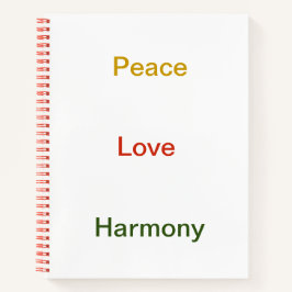 Cuaderno Paz armonía oro rojo