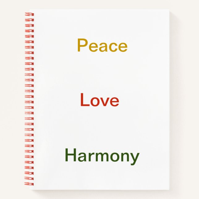 Cuaderno Paz armonía oro rojo (Anverso)