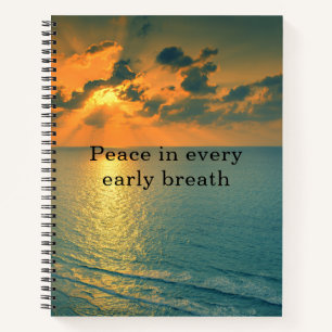 Cuaderno Paz en cada aliento temprano Océano sereno