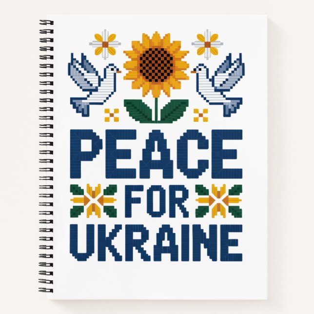 Cuaderno Paz para Ucrania arte popular de piano (Anverso)