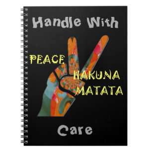 Cuaderno Paz: Rótulo de Hakuna Matata Vibes