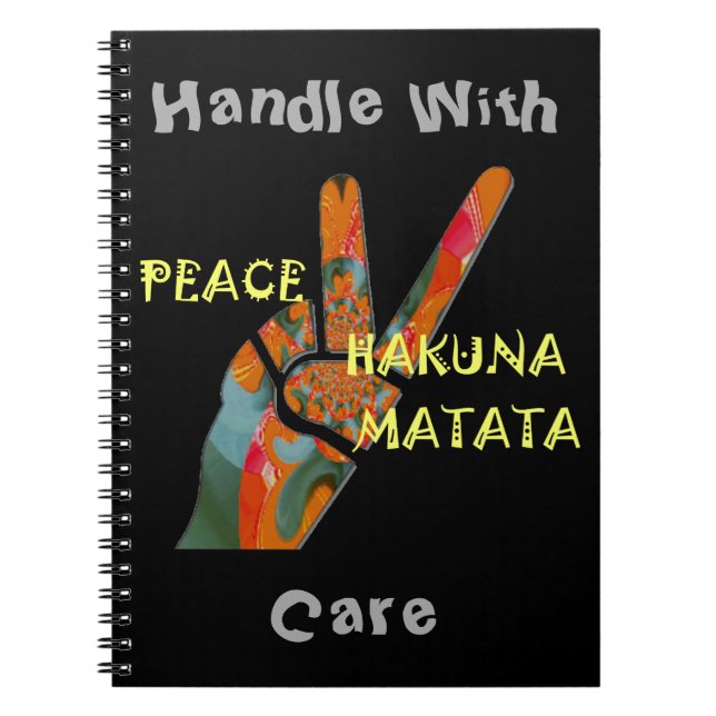 Cuaderno Paz: Rótulo de Hakuna Matata Vibes (Frente)